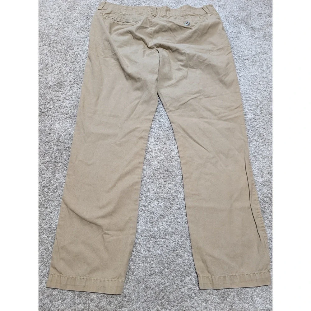 American Eagle Chinos Mens 36x30 Khaki Slim Straight Cotton‎ Twill Pants Casual